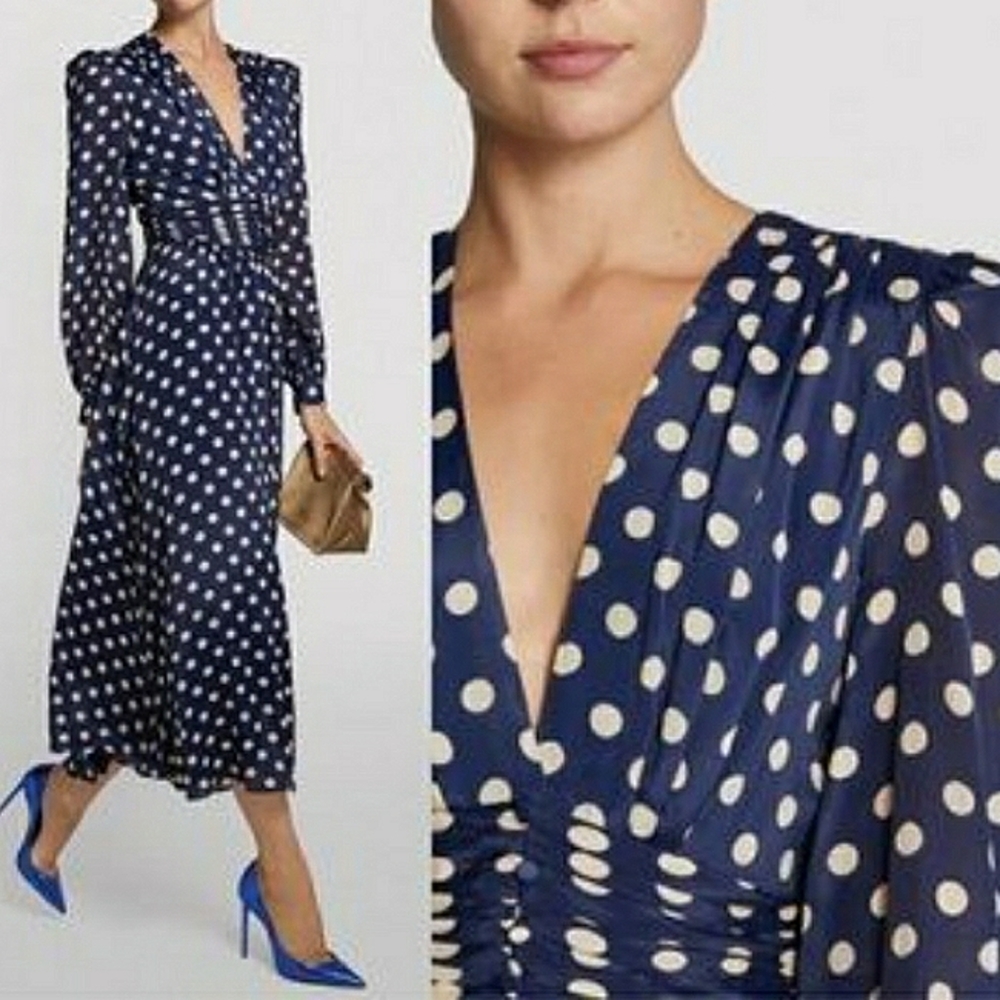 NWT Ronny Kobo Maria Silk-Blend Maxi Dress